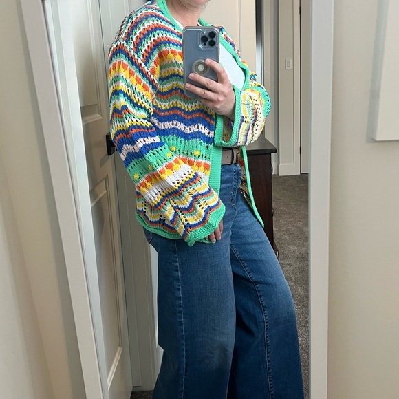 Multicolour crochet knit cardigan - Picture 6 of 6